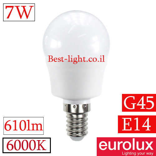 נורת לד כדור Eurolux E14 7W 6000k