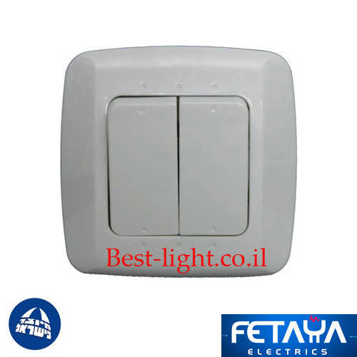 מפסק כפול לבן התקנה תה''ט Fetaya סדרת נועה