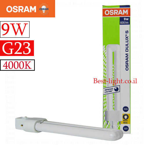נורת  פלורסנט OSRAM PL 9W G23 4000k