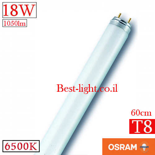 נורת פלורסנט  OSRAM T8 60cm 18W 6500k