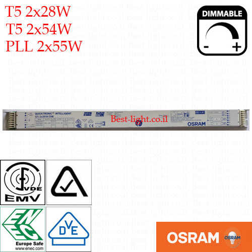 משנק אלקטרוני לדימור OSRAM T5 2x28W