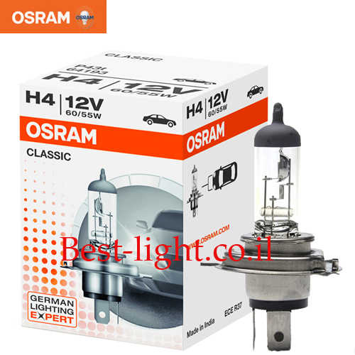 נורה ראשית לרכב הלוגן OSRAM H4 דגם Classic