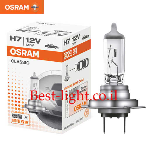 נורה ראשית לרכב הלוגן OSRAM H7 דגם Classic