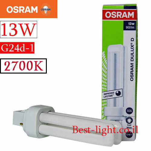 נורת פלורסנט OSRAM PL 13W G24d-1 2700k