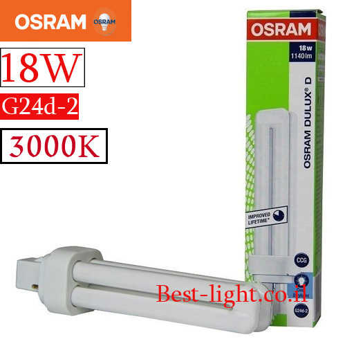 נורת פלורסנט OSRAM PL 18W G24d-2 3000k