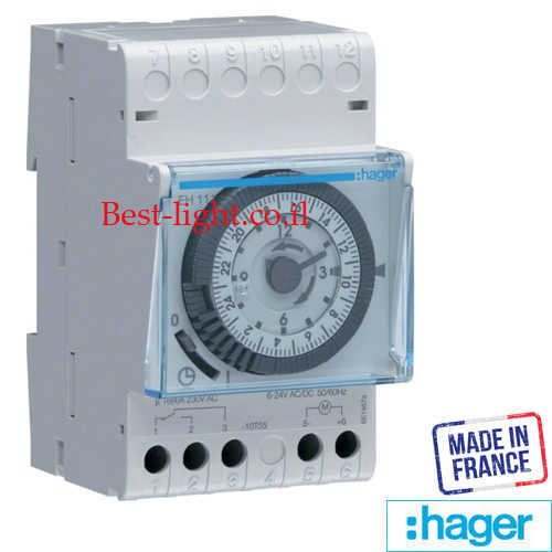 שעון שבת רחב על הלוח עם זיכרון hager דגם EH111