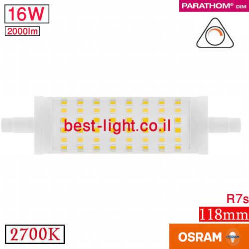 נורת לד OSRAM PARATHOM DIM R7s 16W 2700k 2000lm