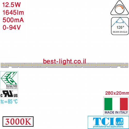 סרגל לד זרם TCI 280cm 12.5W 3000k 1645lm 500mA 